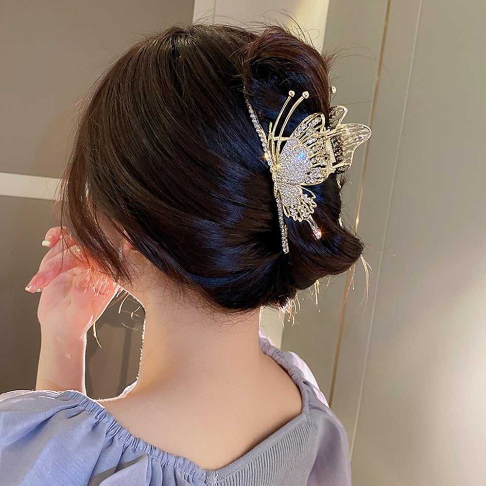 ラインストーン付きヘアクロークリップ Amazon.co.jp: バタフライ ラージ ラインストーン ヘアクリップ - 高級