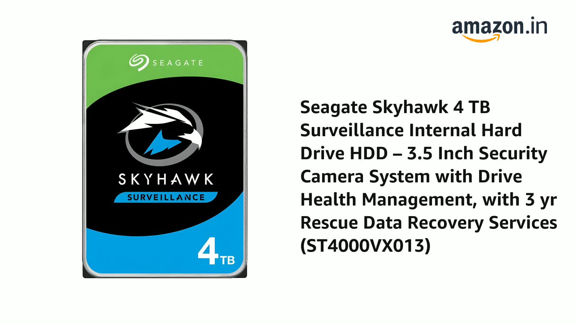 Seagate Skyhawk 4TB Surveillance Internal Hard Drive HDD