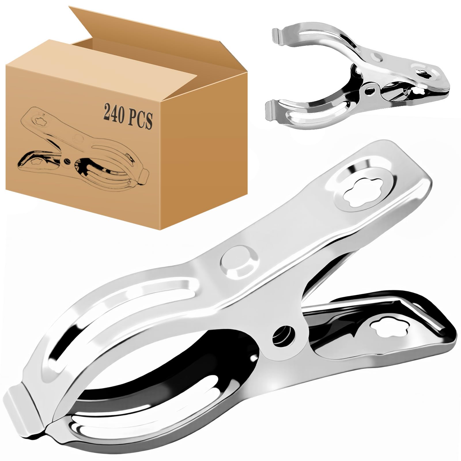 BESTEEL 240 clips de jardín mejorados, abrazaderas de invernadero, 100% acero inoxidable, clips Greenhuose resistentes para red, fuerte agarre para sujetar tela de sombra o cubierta de plantas en aros