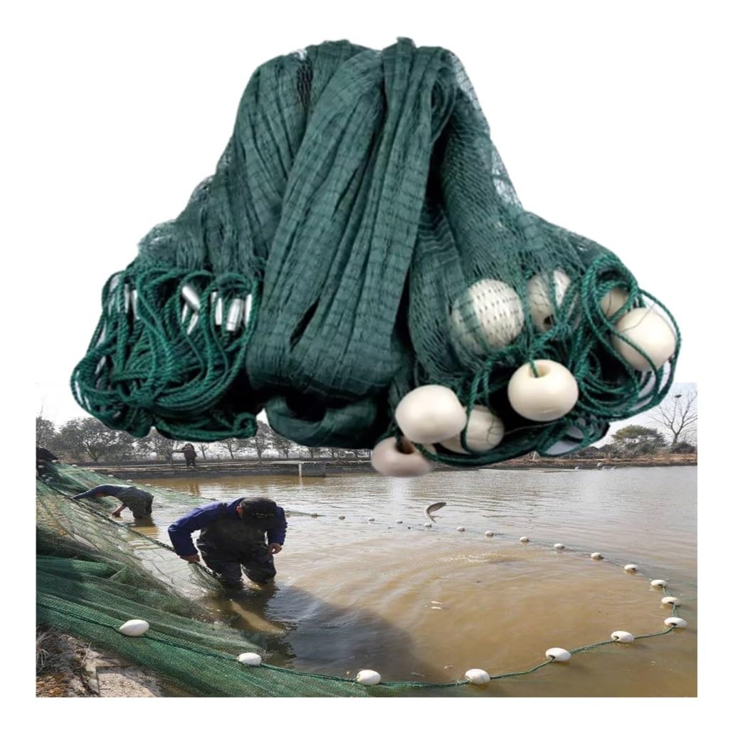 Red de Pesca de Arrastre de Nailon Grande de 6,6/9,8 pies de Altura, 32,8/49,2/65,6/98,4/131 pies de Largo, Ideal for estanques