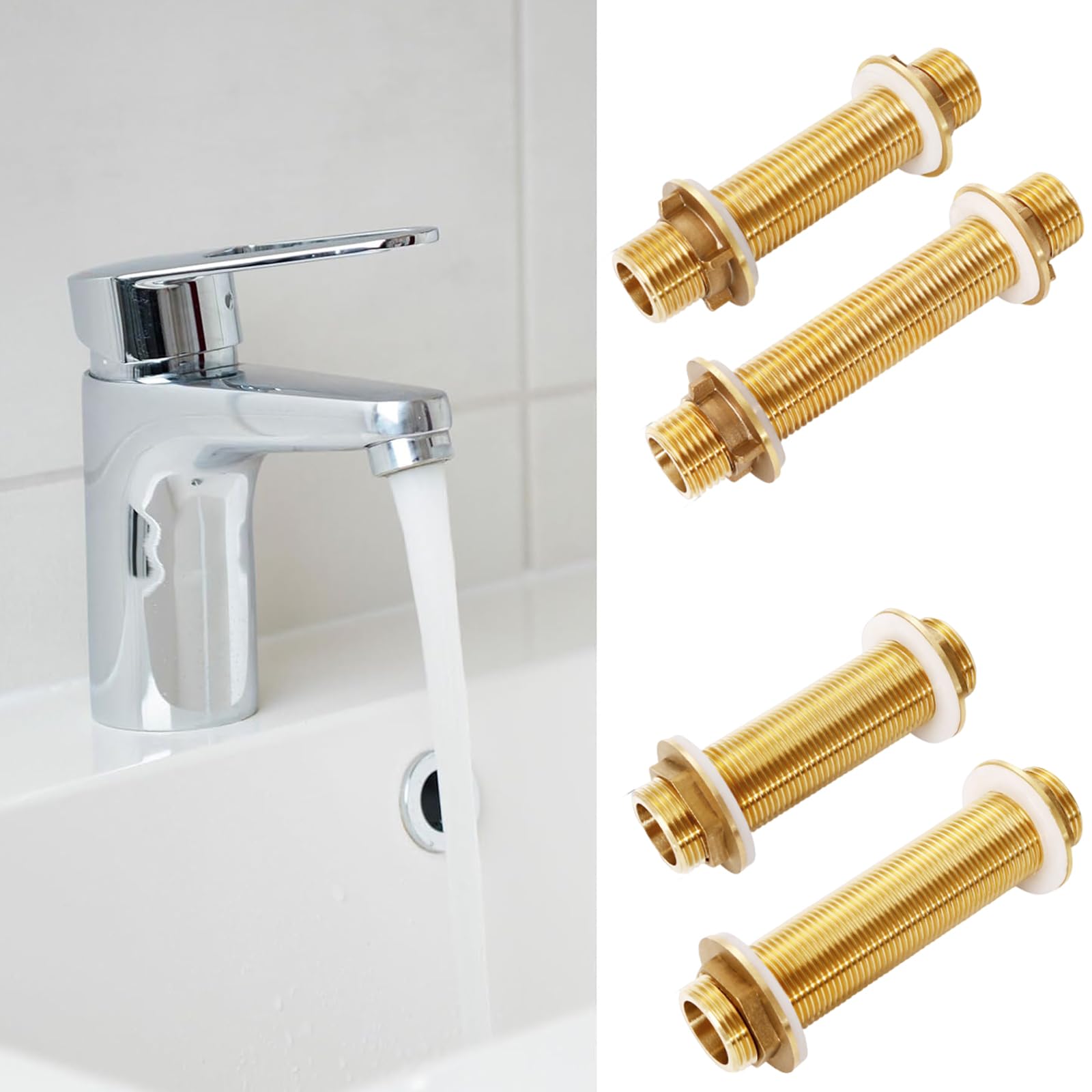 2 PièCes G3/4 Raccord Cloison En Laiton, 12 Cm MâLe Tuyau Fileté Raccord Tuyau, Pour Les Robinets, Les Tonneaux D'Eau Pluie, Les RéServoirs D'Eau, Les ChâTeaux D'Eau Et Les Pompes à Eau(G3/4, 12CM)