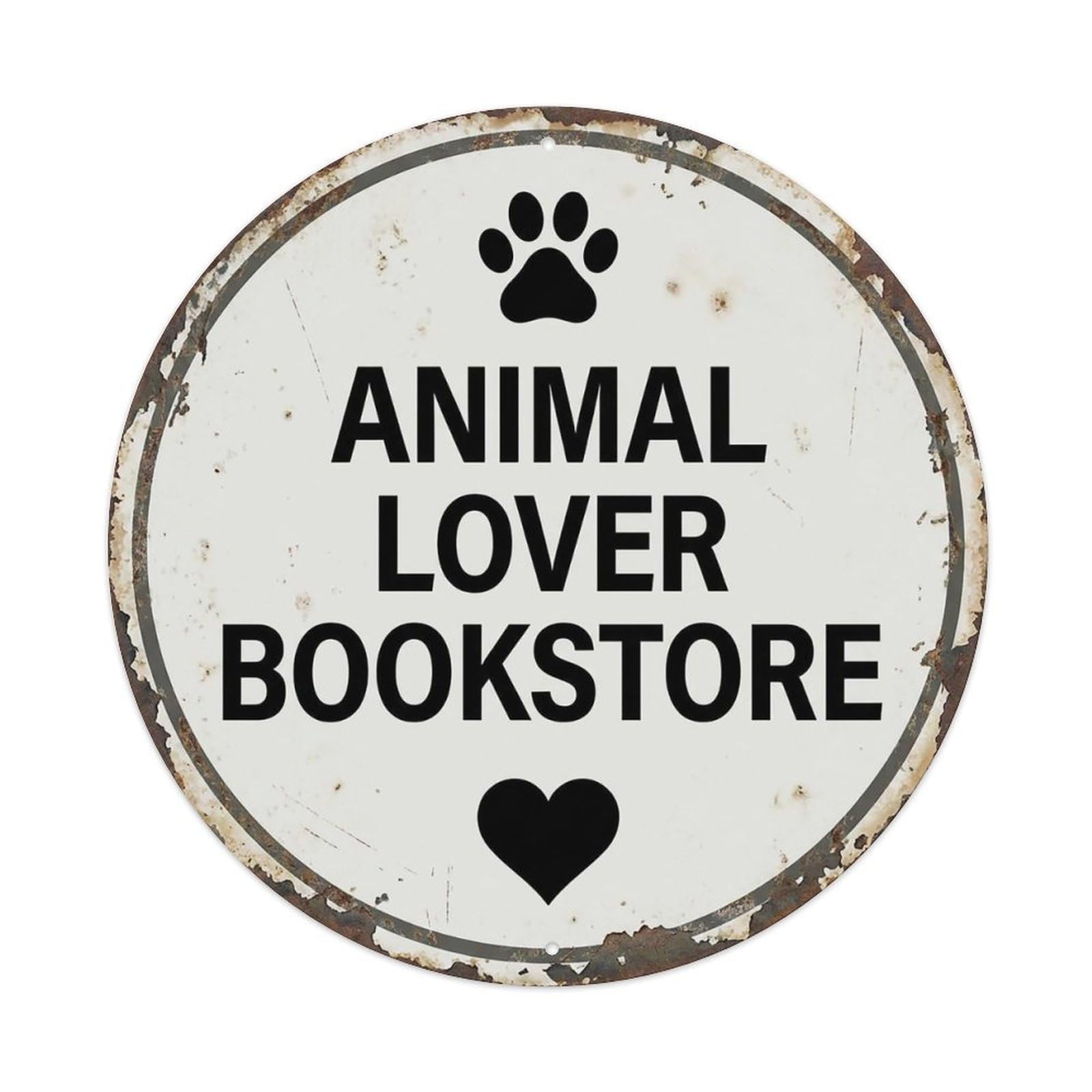 Vintage Animal Lover Bookstore Shop Vintage Metal Tin Sign Plaque Wall Decor for Cafe, Club Bar, Office, Garden Metal Poster 8x8Inch
