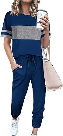 PRETTYGARDEN Women's Two Piece Sets 2025 Summer Spring Jogger Pants Travel Vacation Lounge Outfits Airplane Matching Clothes