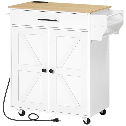 HOOBRO Kitchen Island with Power Outlet