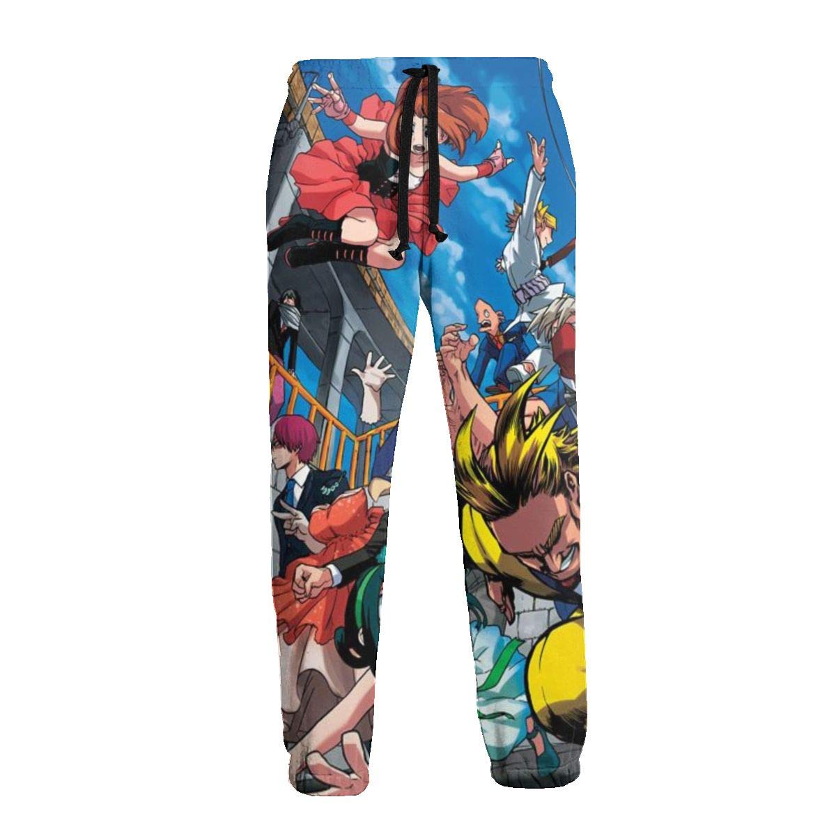 Basic Fit Men My Hero Academia 3D Printing Pant Drawstring Elastic Waistband Athletic