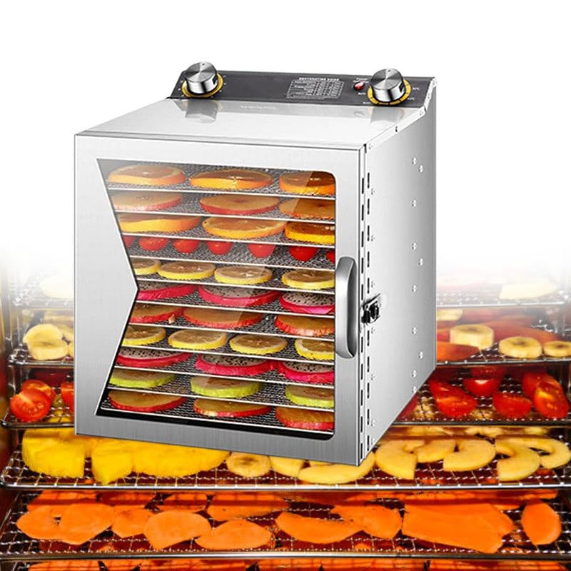 WEIMILOR Deshidratador de Alimentos, 12/18 Bandejas • Deshidratador con Temporizador (24H) • Deshidratador de Frutas y Verduras Temperatura Ajustable (30 a 90°C),12Layers