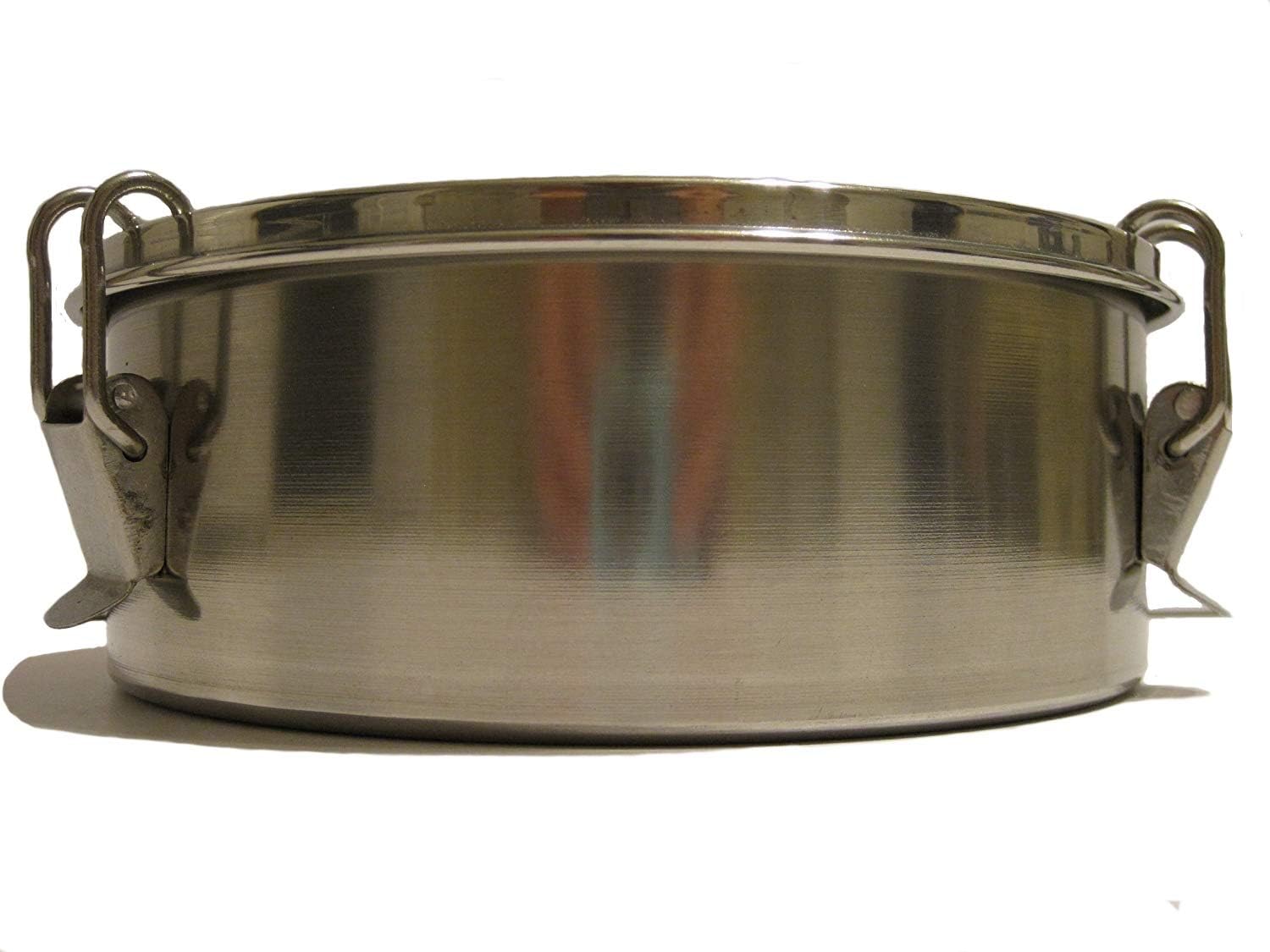 1.5 Quart Round Flan Pan with Straight Sides 6 3/4 Inches Diameter Stainless Steel with Locking Top