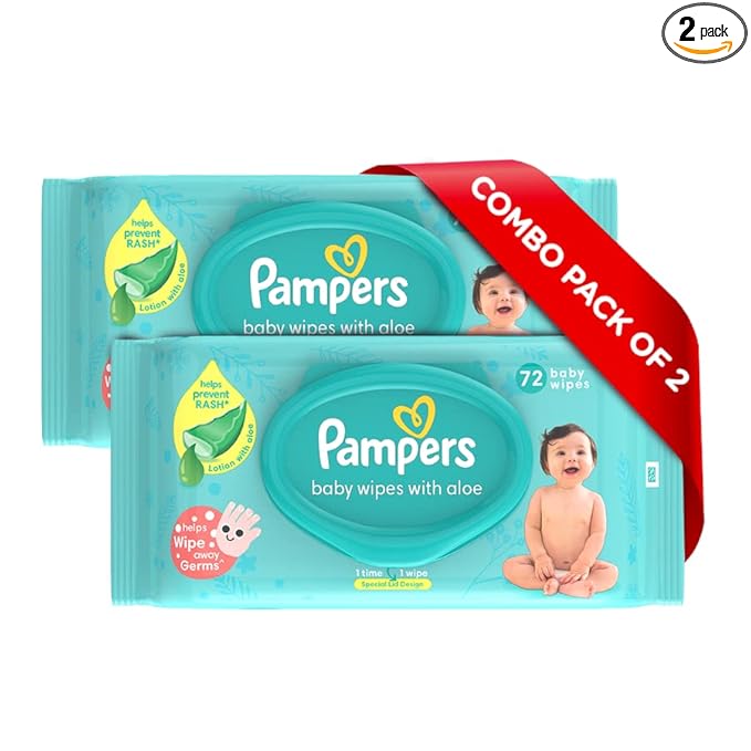Pampers Baby Gentle Wet Wipes with Aloe Vera 144 Wipes at Rs. 244