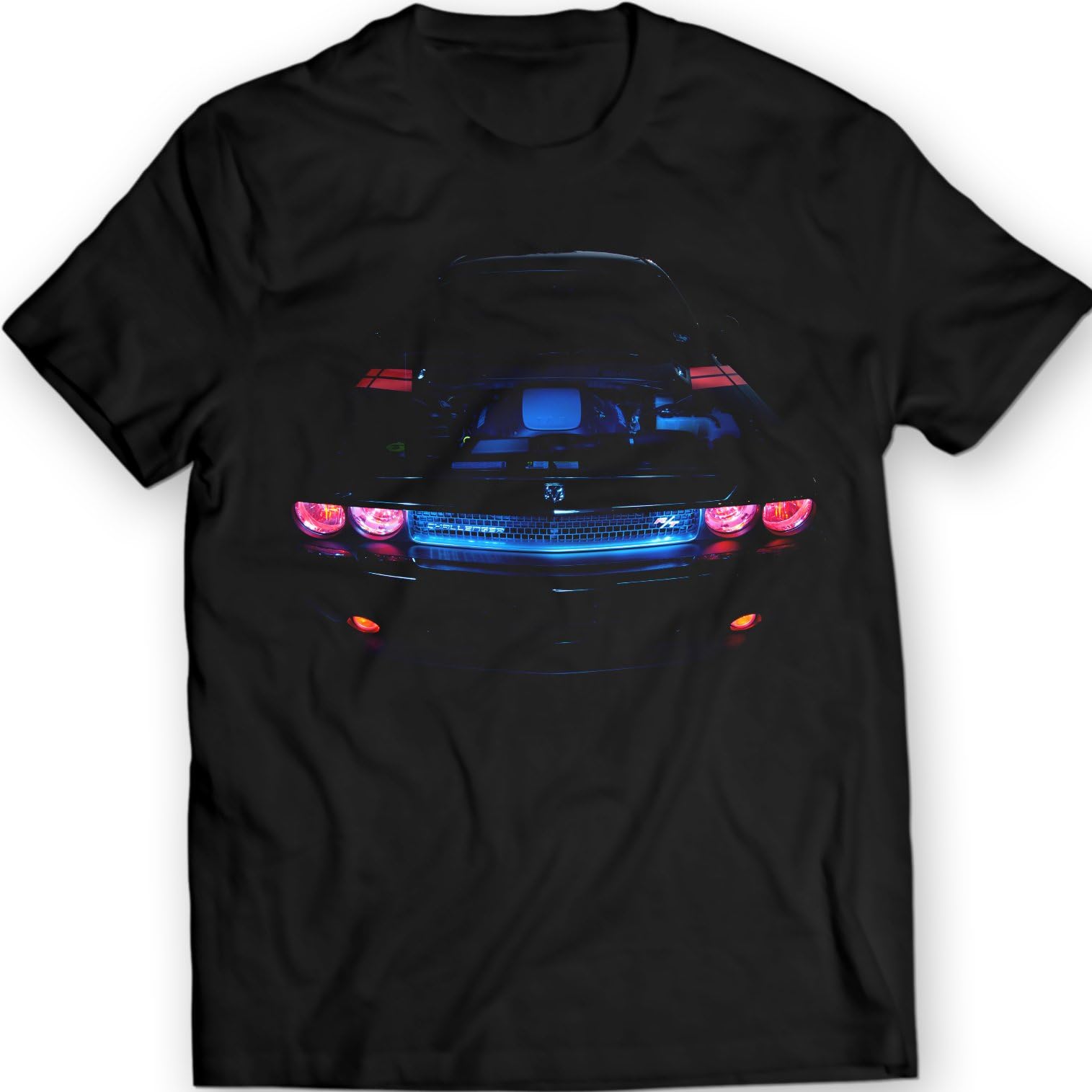 Dodge Challenger R/T The Devil T-shirt 100% Cotton Holiday Gift Birthday (XXL, Black) Apparel