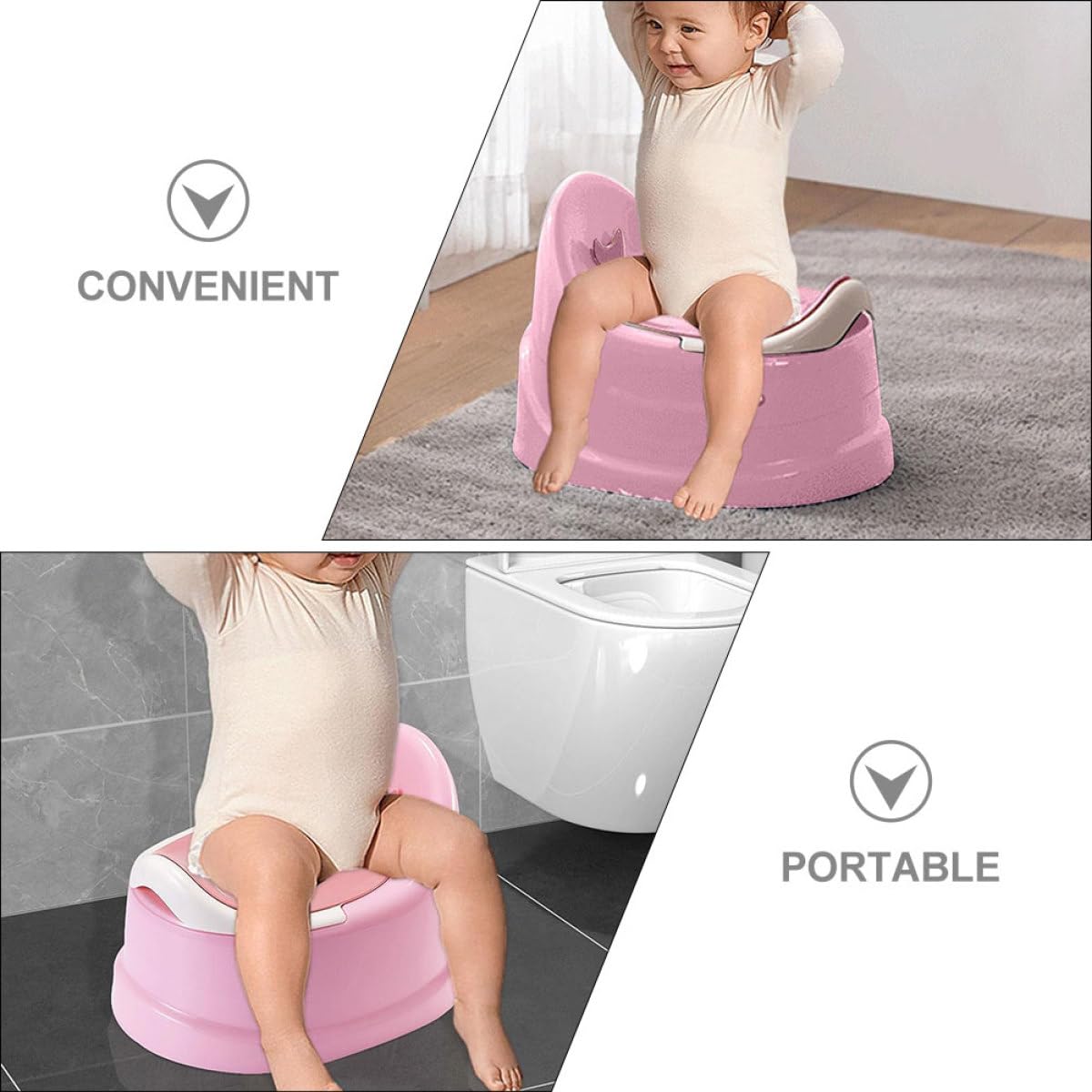 Supvox Toilettensitz für Mädchen Ergonomisch Stabil Kompakt Verstärkt Frei Kunststoff Vielseitiges Kleinkind Töpfchen für Babyurinal und Training