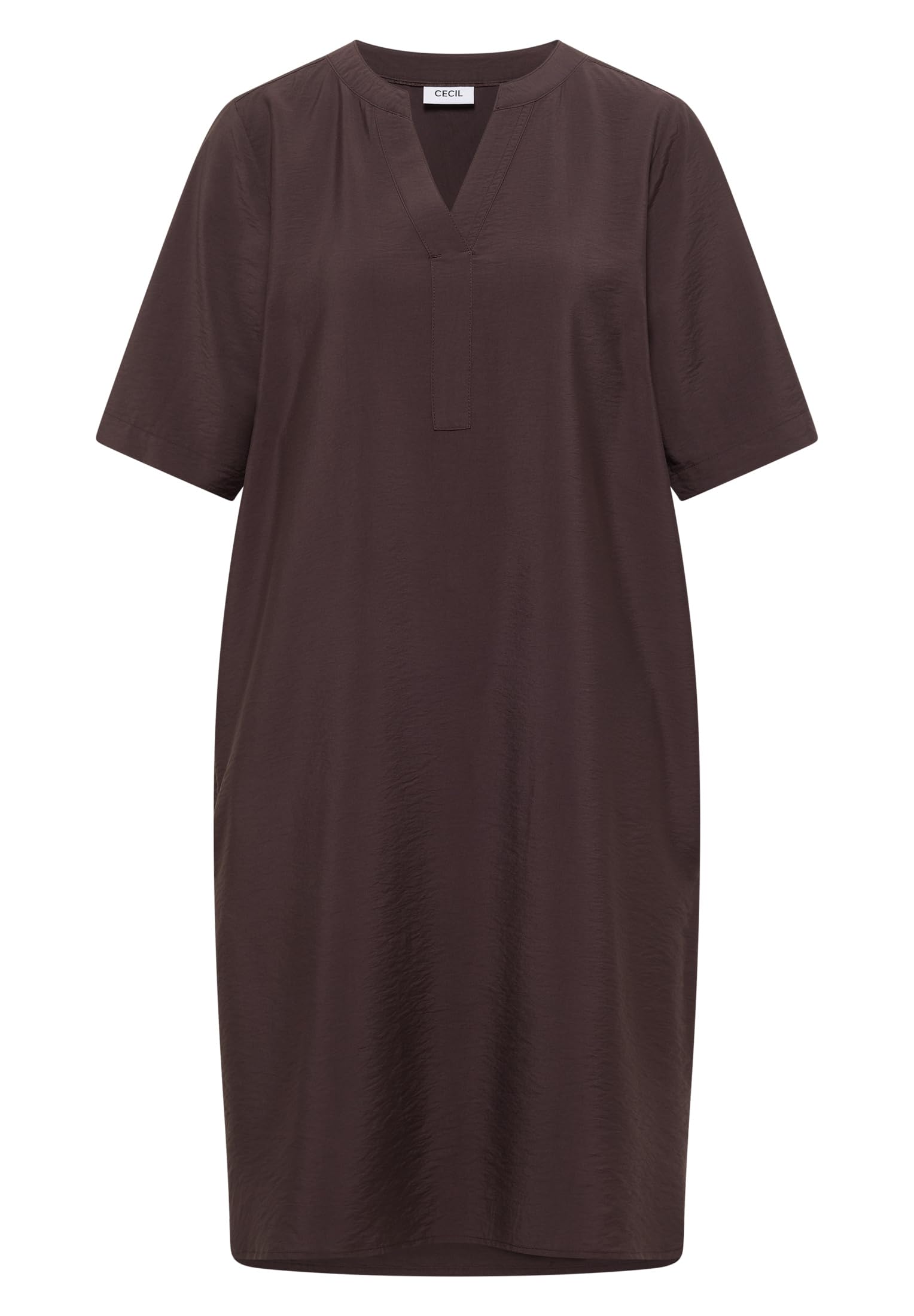Cecil Damen 1409316 Knielanges Kleid mit Split Neck (1er Pack)