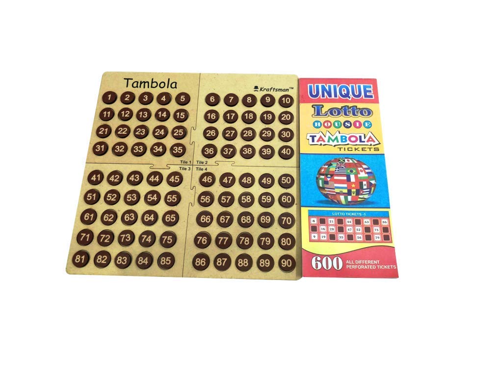GOLDEN FEATHER Baby Portable Wooden Tambola Housie Bingo Board Game For Indoor Family Fun Game With 600 Tickets 3