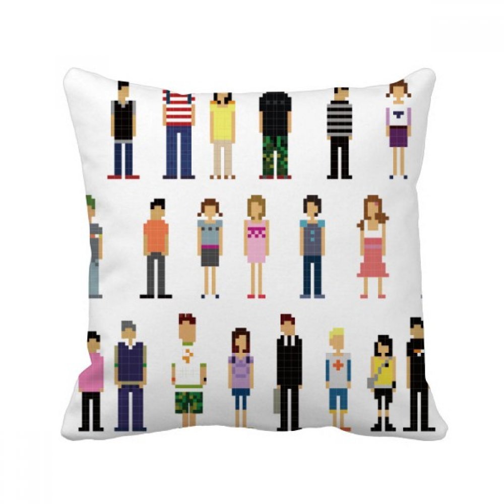 Coussin flèche souris pixel carré multicolore 40 x 40cm idée cadeau original