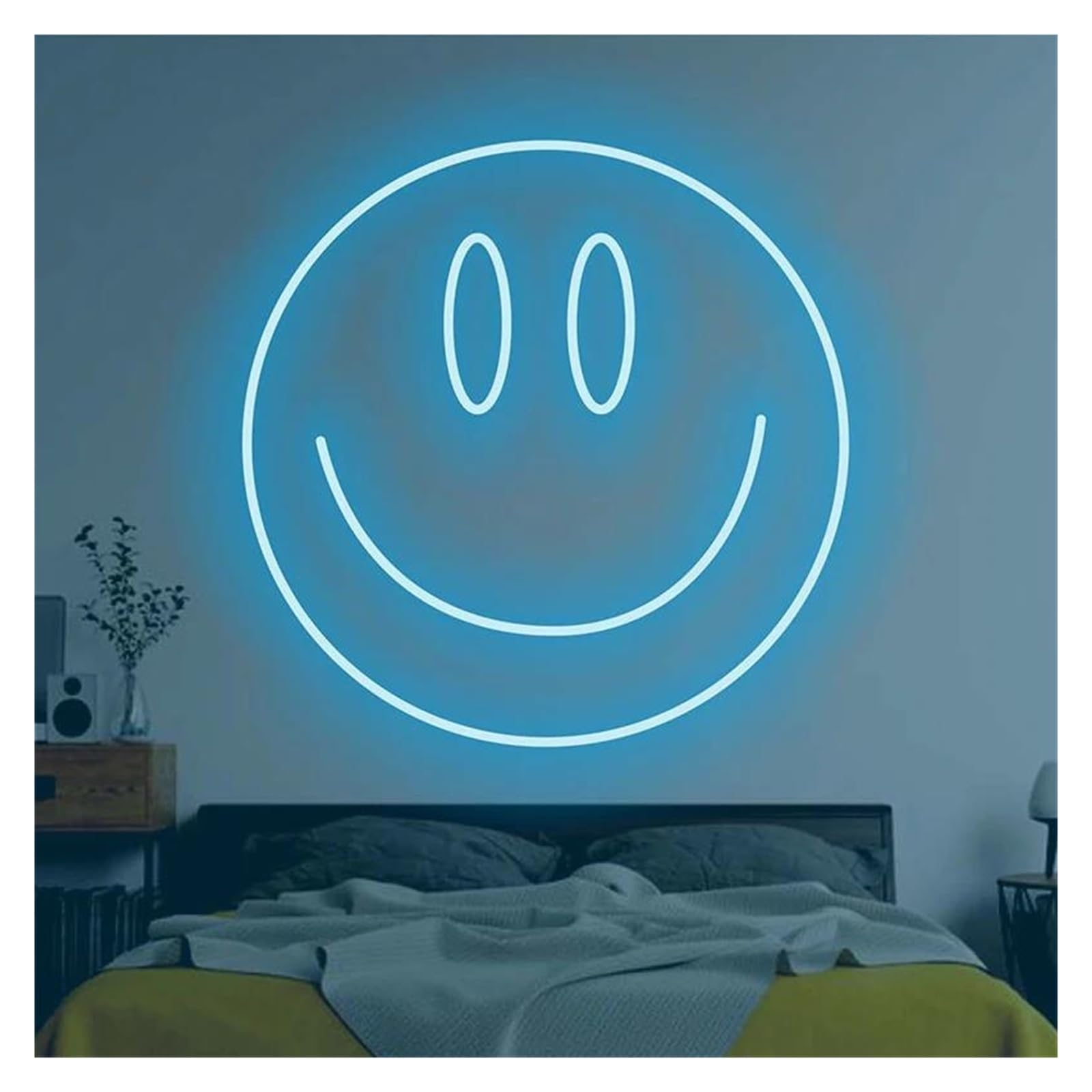 Lemst C Signs Lamp Smile Face Neon Signs Usb Powered Adjustable Brightness Round Face Neon Lights, Suitable For Bistro Party Decor 20Cmx20cm(C)
