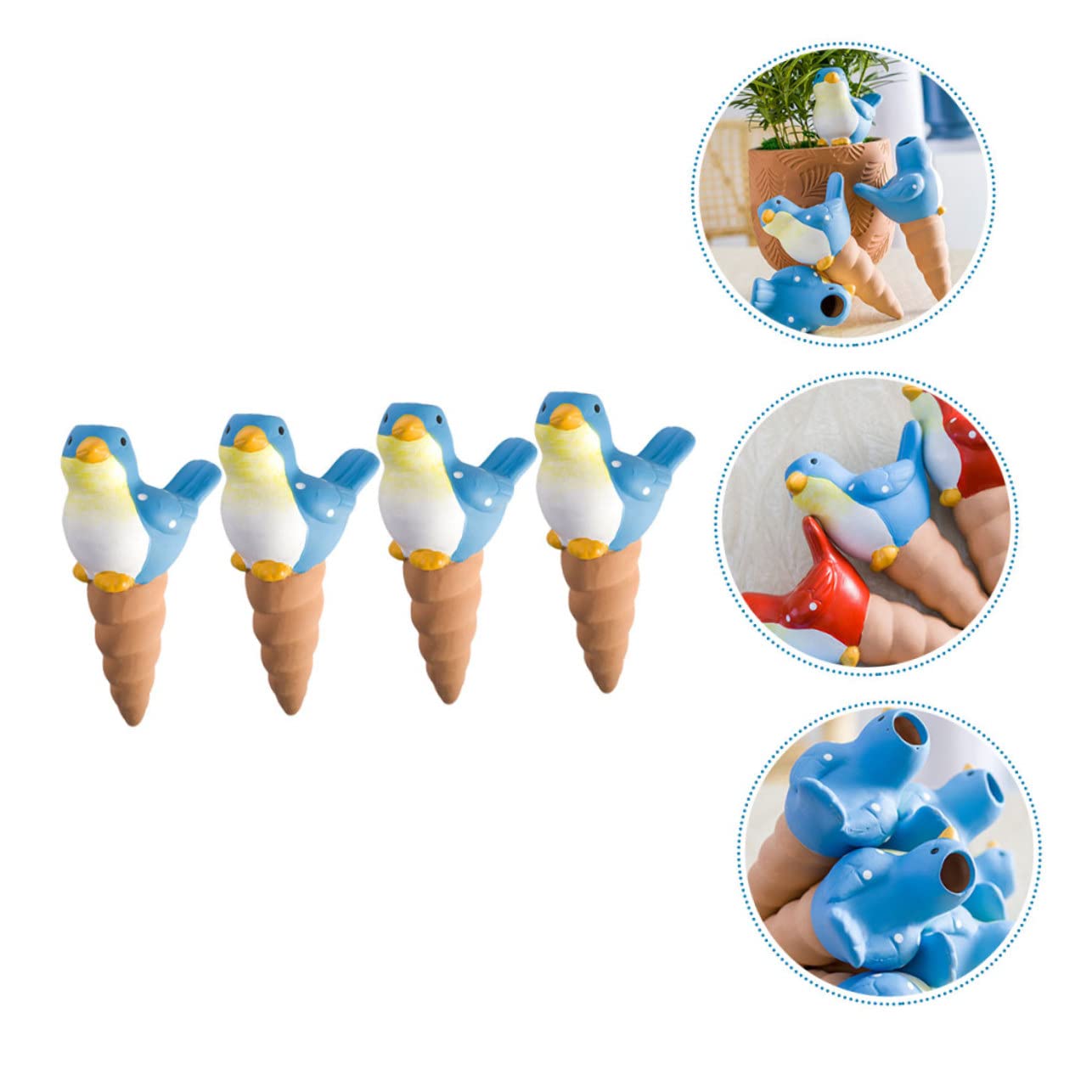 Didiseaon Gocciolatore Automatico per Piante in Vaso, 4 Pezzi, Ceramica | Controllo del Volume D'acqua, Facile da Usare, Resistenza All'usura, per Prato e Patio