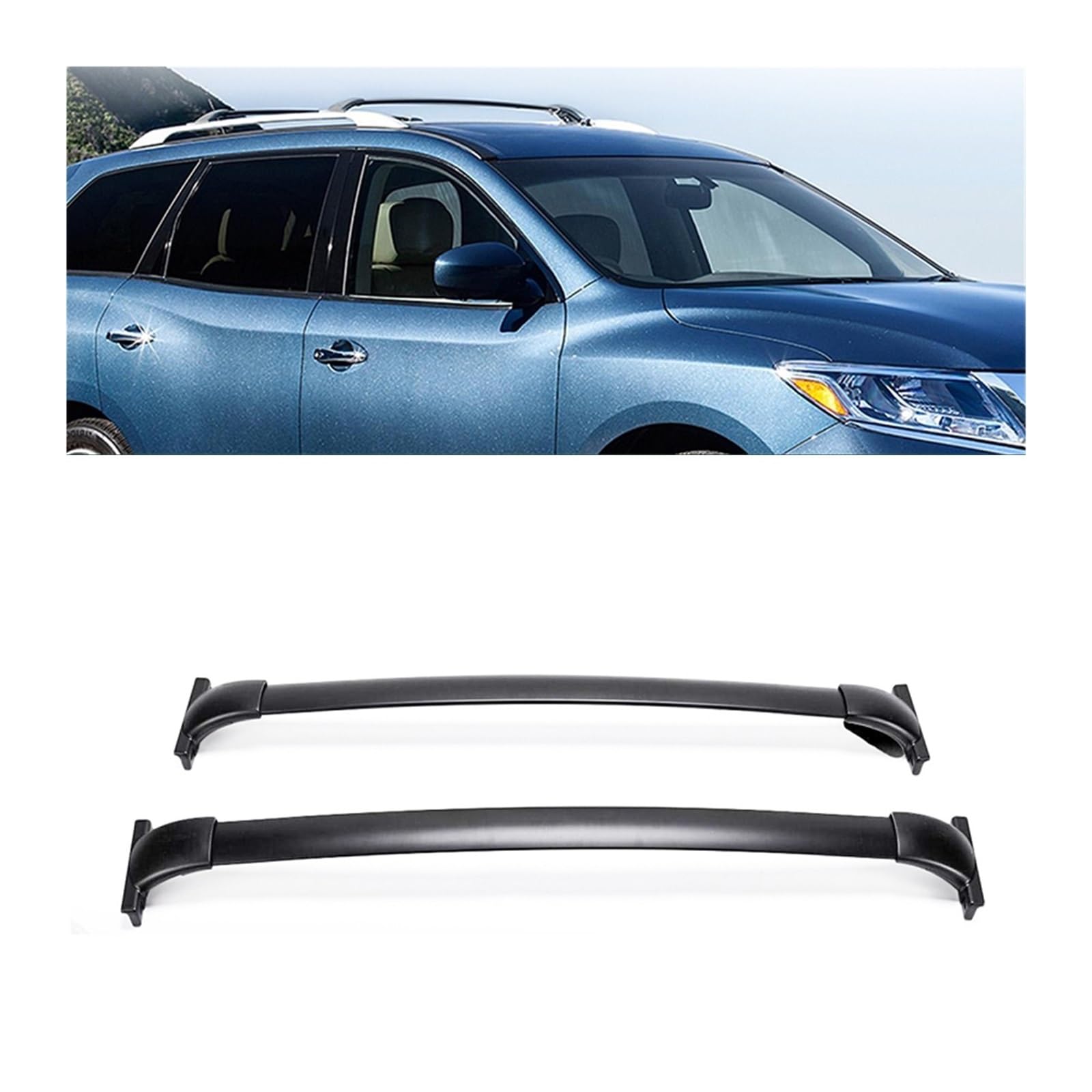 Compatible For Nissan Pathfinder 2013-2020 Roof Rack Cross Bars 68kg Load SUV Exterior Rooftop Luggage Carrier Kayaks Bike Canoes Holder