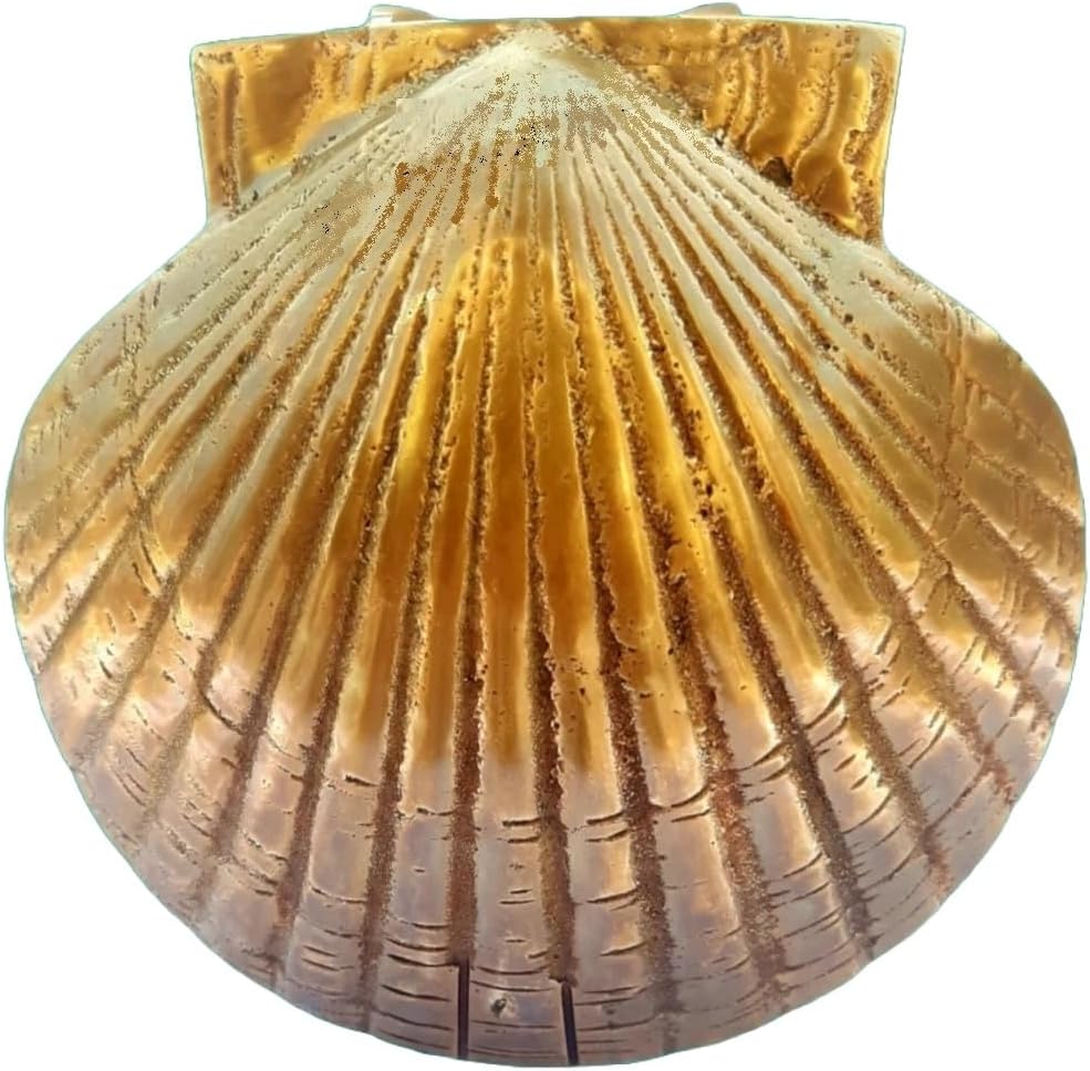 Brass Scallop Shell Door Knocker for Front Door, Nautical Solid Brass Door Knocker for Home & Hotel Front Door, Coastal Sea Inspired Hardware for Beach House & Marine Decor, Easy to Install on Door