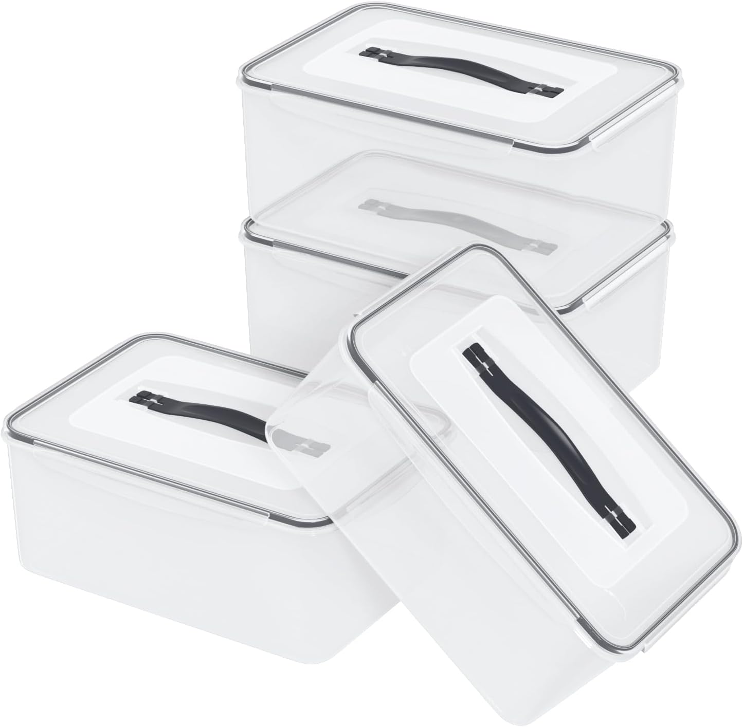 Knifefish 4 Pack Airtight Clear Plastic Food Storage