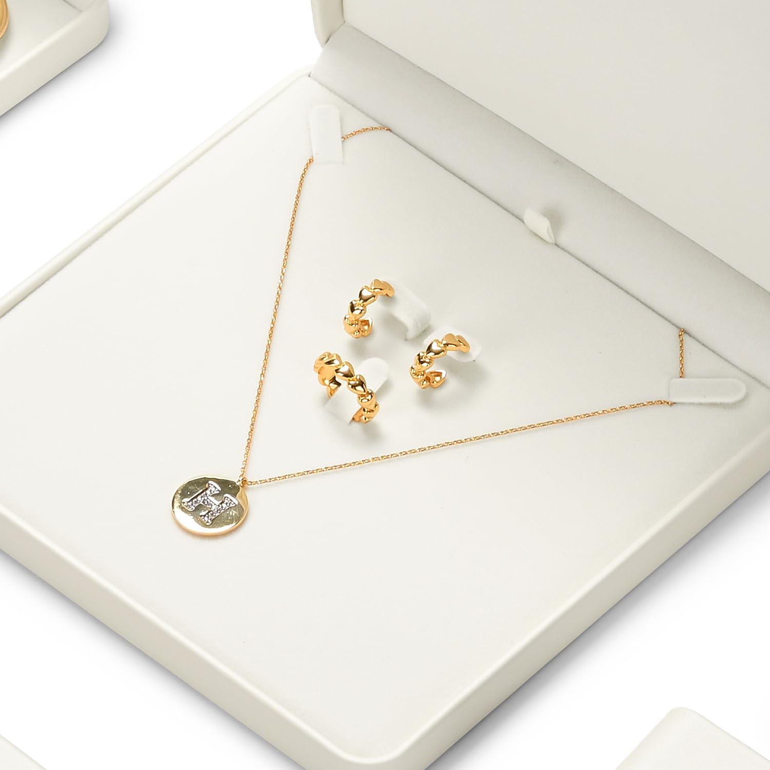 boîte à bijoux rangement de bijoux organisateur de bijoux présentoir de bijoux boîte cadeau pour bague boucles d'oreilles colliers (blanc)