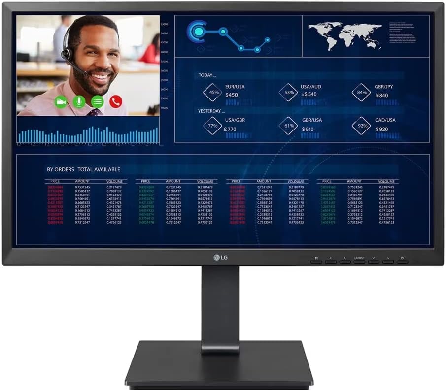 LG 24” 24CN650I-6N FHD IPS All-in-One Thin Client with Quad-core Processor, IGEL® OS, Built-in FHD Webcam & Speaker, Black
