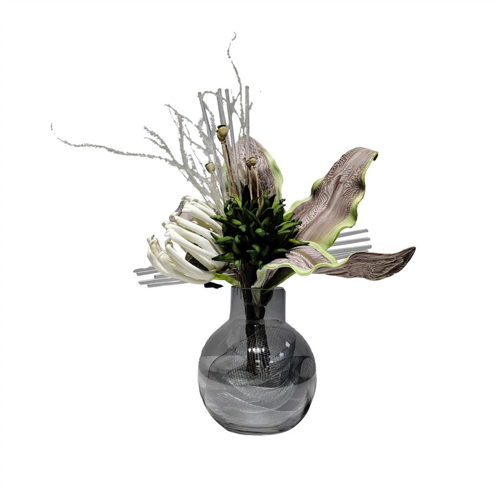 Z4T8M2K6G5 Artificial floral arrangement Home Fake Flowers Simulation High-grade Floral Arrangements Modern Light Luxury Artificial Flower Bouquet Glass Florist