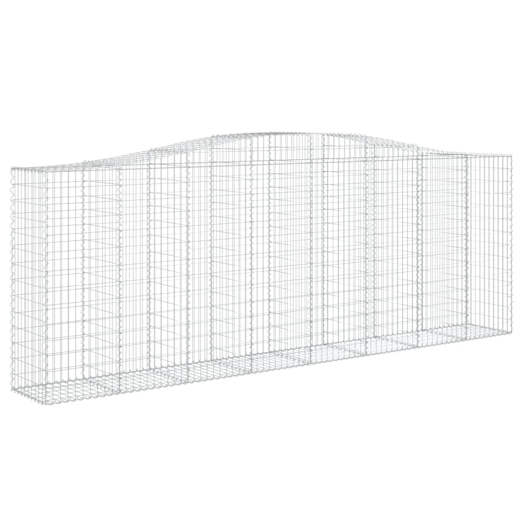 Cestas de gaviones con arco alto, 20 unidades, 400 x 50 x 140/160 cm, de hierro galvanizado, para barreras de jardín y protección visual, como pared decorativa de aislamiento acústico con