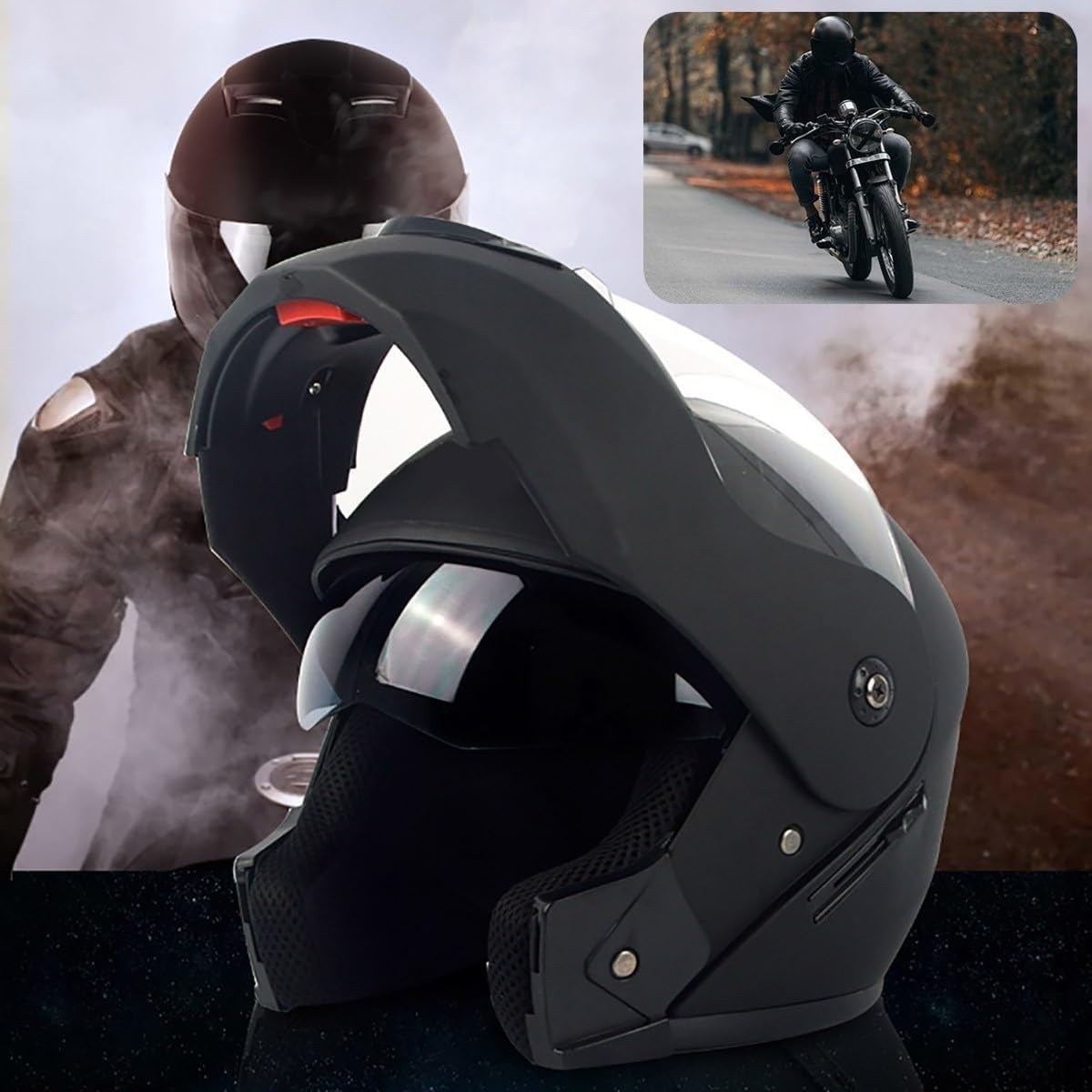 Casco Moto Integrale Con Visiere E Multi-ventilazione, Adatto For Motociclette, Casco Da Corsa For Bici Da Strada, For Uomo E Donna, Omologato DOT/ECE