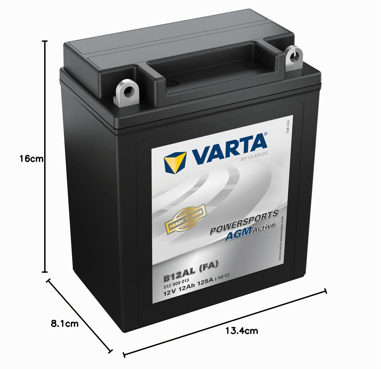 Batterie Moto VARTA Powersports AGM Active B12AL (FA) - 12V 12Ah 125A