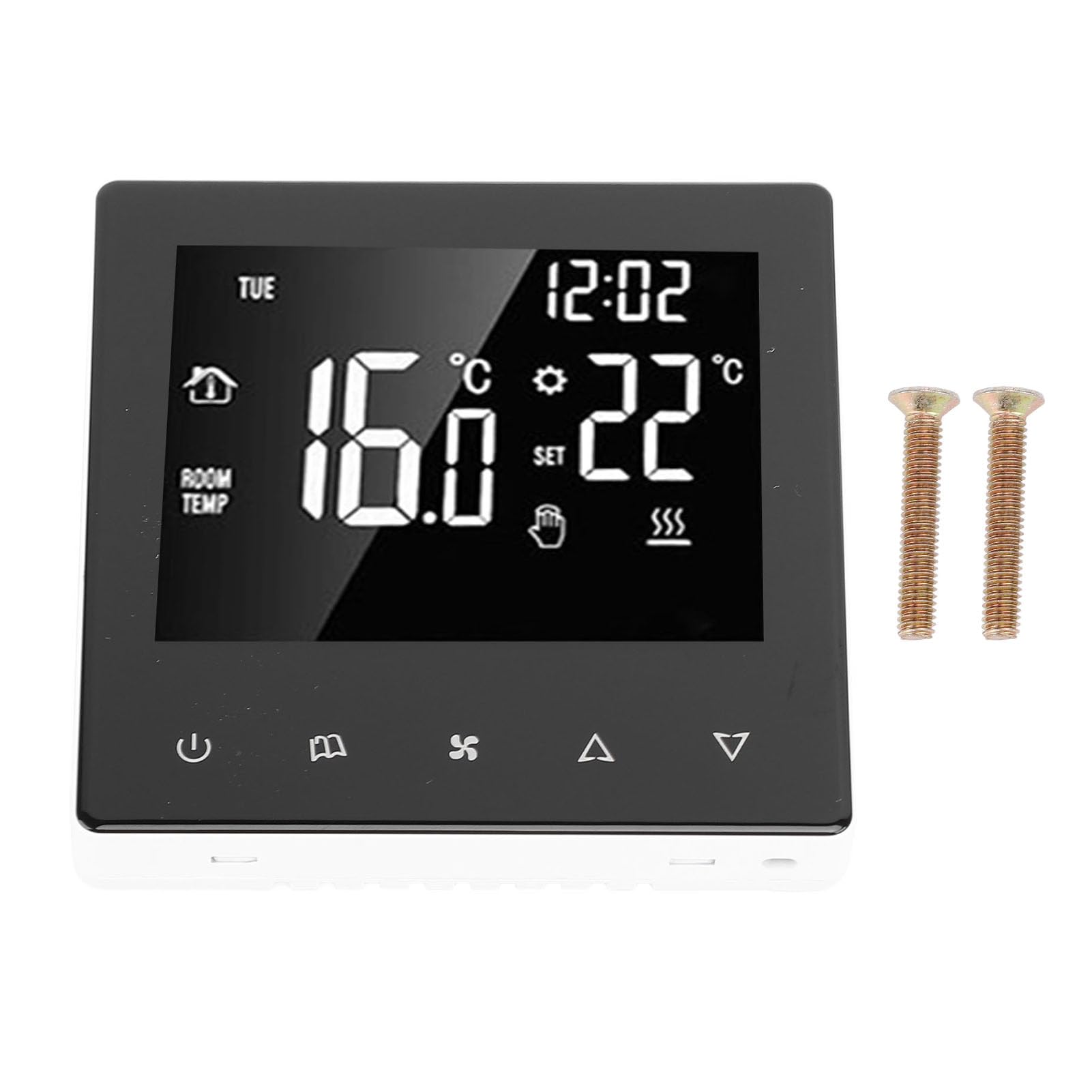 Marhynchus Termostato Digitale per Aria Condizionata e Riscaldamento, Pannello di Controllo ABS per PC con Display LCD e Funzione di Ventilazione, Impostazione della Temperatura da 5 a 35°C per