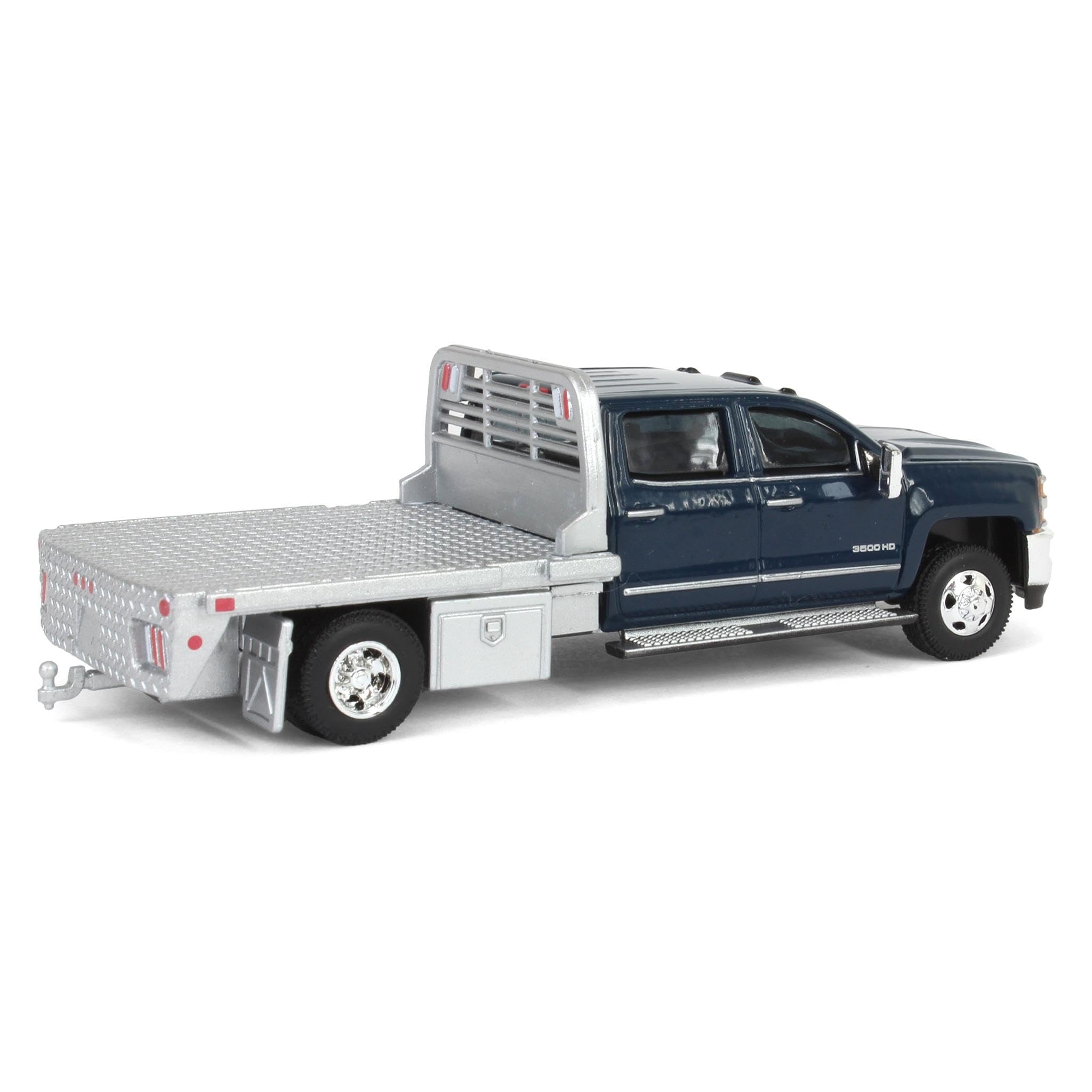 Greenlight 1/64 2016 Silverado 3500 Flatbed Dually Truck, Blue