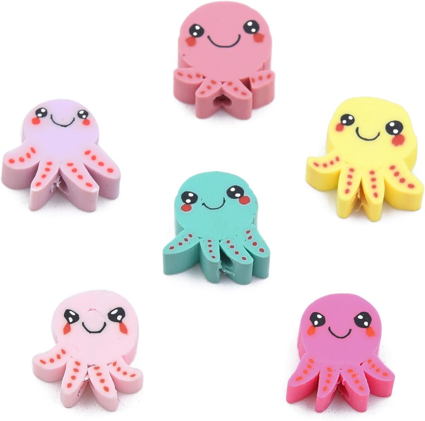 Airssory 1000 Pcs Random Colors Octopus Handmade Polymer Clay Loose Beads Ocean Sea Animals Spacer Beads for DIY Jewelry Craft Accessory Bag Decoration