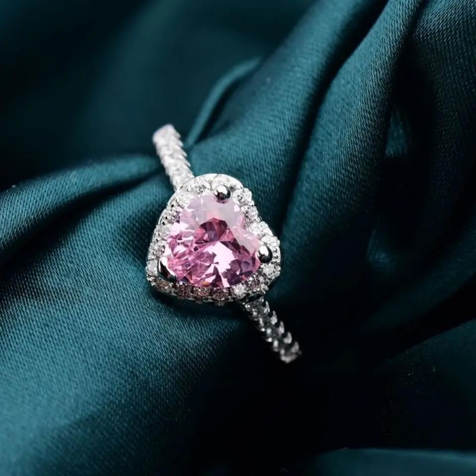 Anime SM Sailor Serenity Pink Gemstone Crystal Diamond Wedding Ring Lover Heart Shape Usagi Cosplay Engagement Ring Moon Gift3