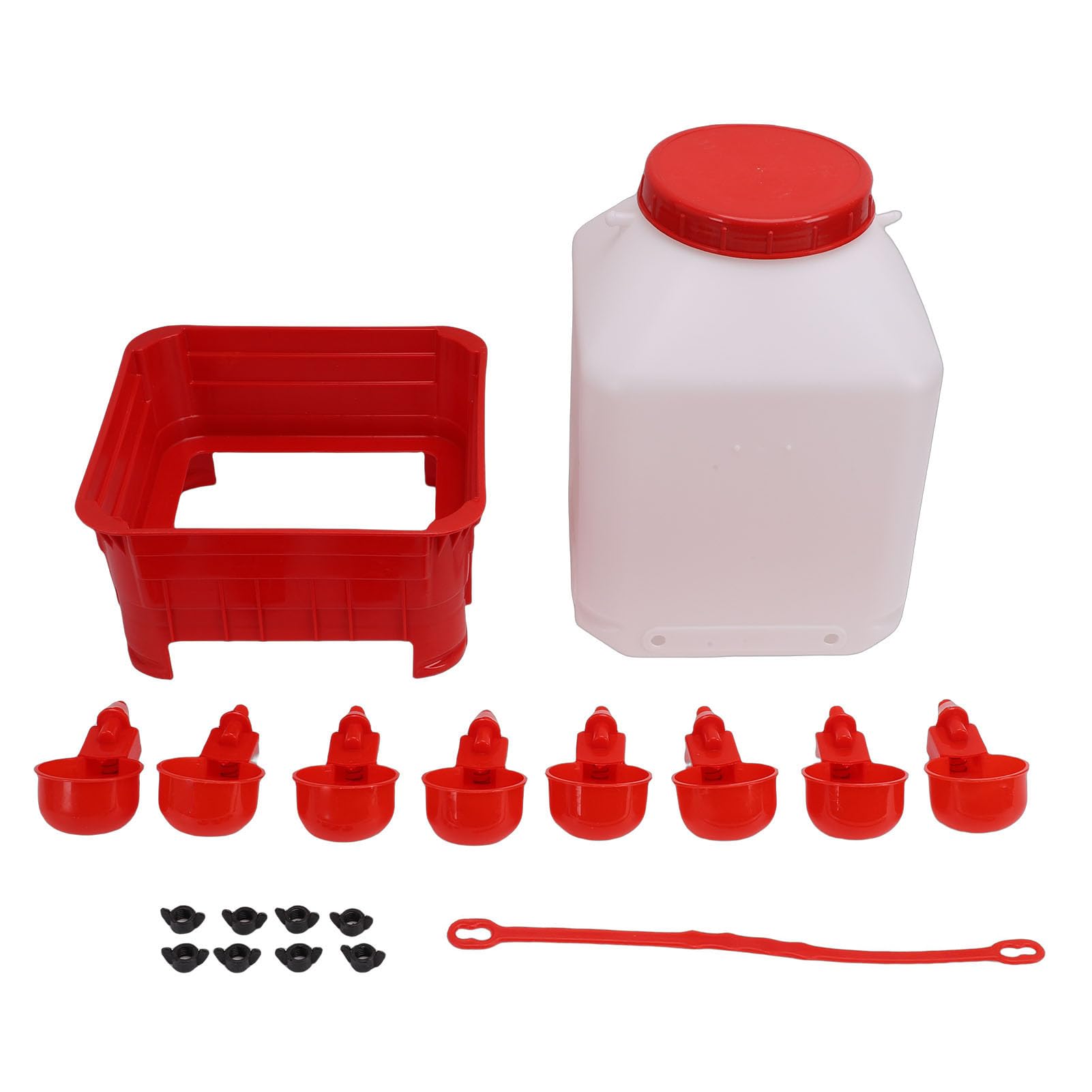 Geflügeltränke für Geflügel, 10 Liter, Futternapf und Tränke für Hühner, aus Kunststoff, großes Fassungsvermögen, leicht zu reinigendes Design
