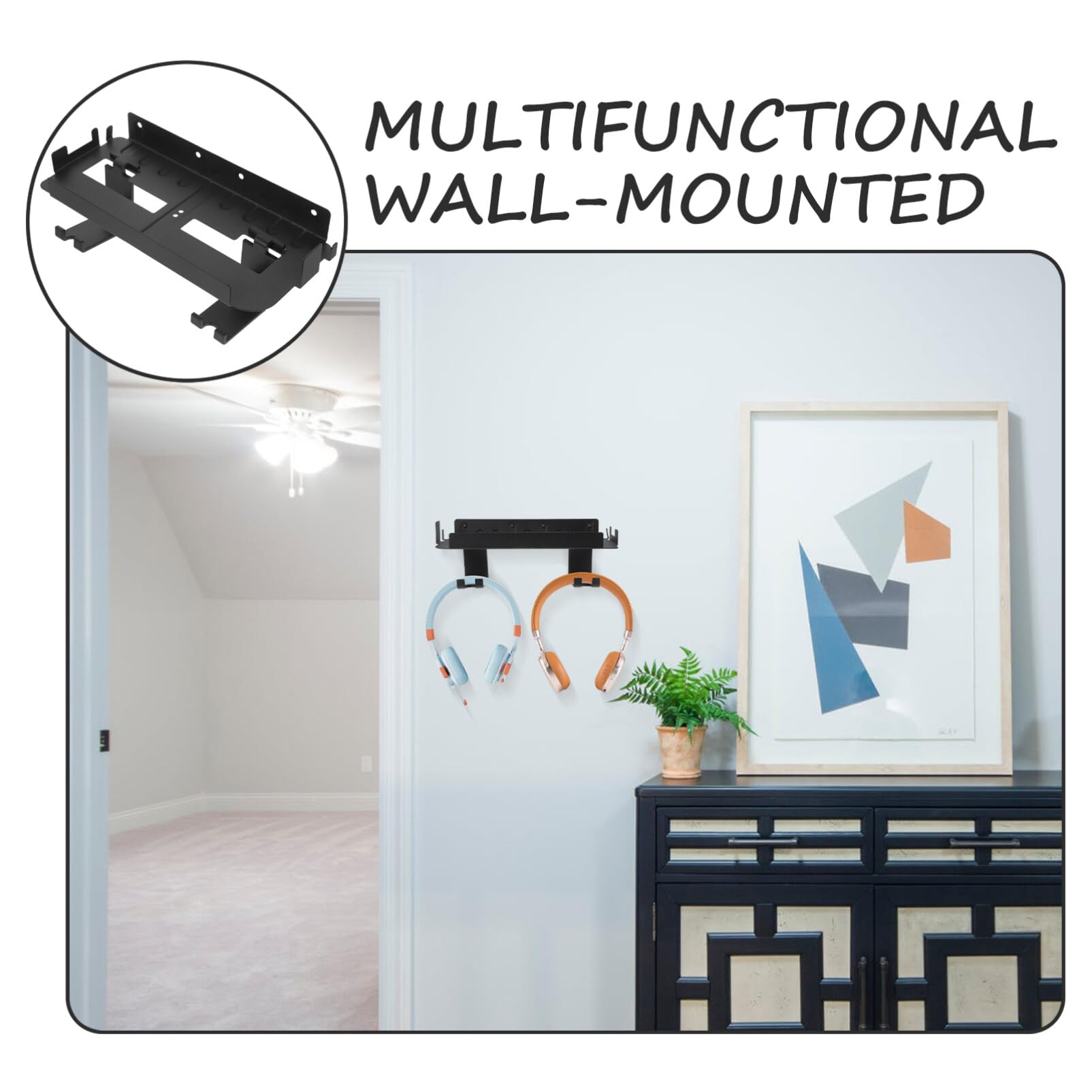 HOMSFOU Supporto Muro Per Console Di Gioco e Accessori Organizer Per Controller e Cuffie Struttura Robusta Per Vr e Console Gaming Ottimizza Lo Spazio Di Gioco e Mantieni Ordine