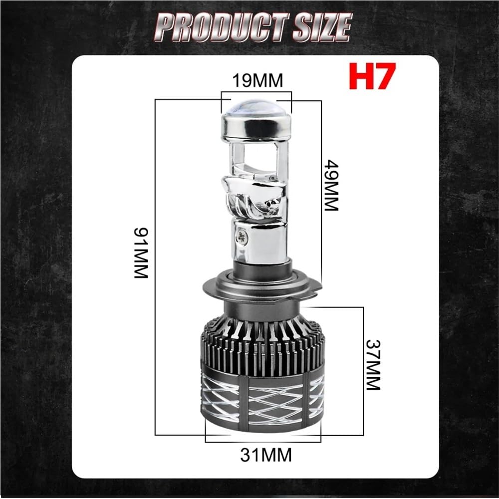 Bombilla LED for proyector H4 H7 H11 HB3 9005 9006 HB4, faro delantero de coche CANbus de alta potencia 6000 K, luz antiniebla for coche/moto, 12 V, LHD(6000K WHITE_H4/9003/HB2)