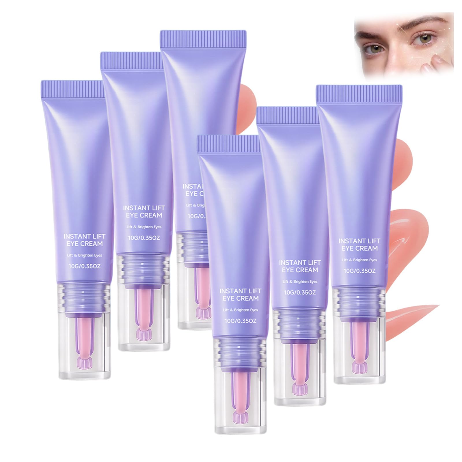 Gel occhi lifting immediato, cura degli occhi anti-invecchiamento contro gonfiore, rughe e occhiaie, rassodante, idratante e rinfrescante, per tutti i tipi di pelle, assorbe rapidamente (6 pezzi)