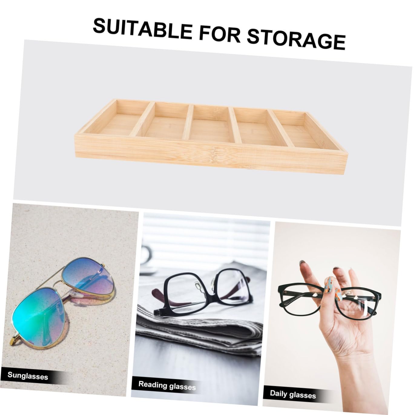 Soporte de Gafas de Sol de Madera Bandeja Creativa para Almacenamiento Estable y Exhibición Elegante Hogar o Tiendas