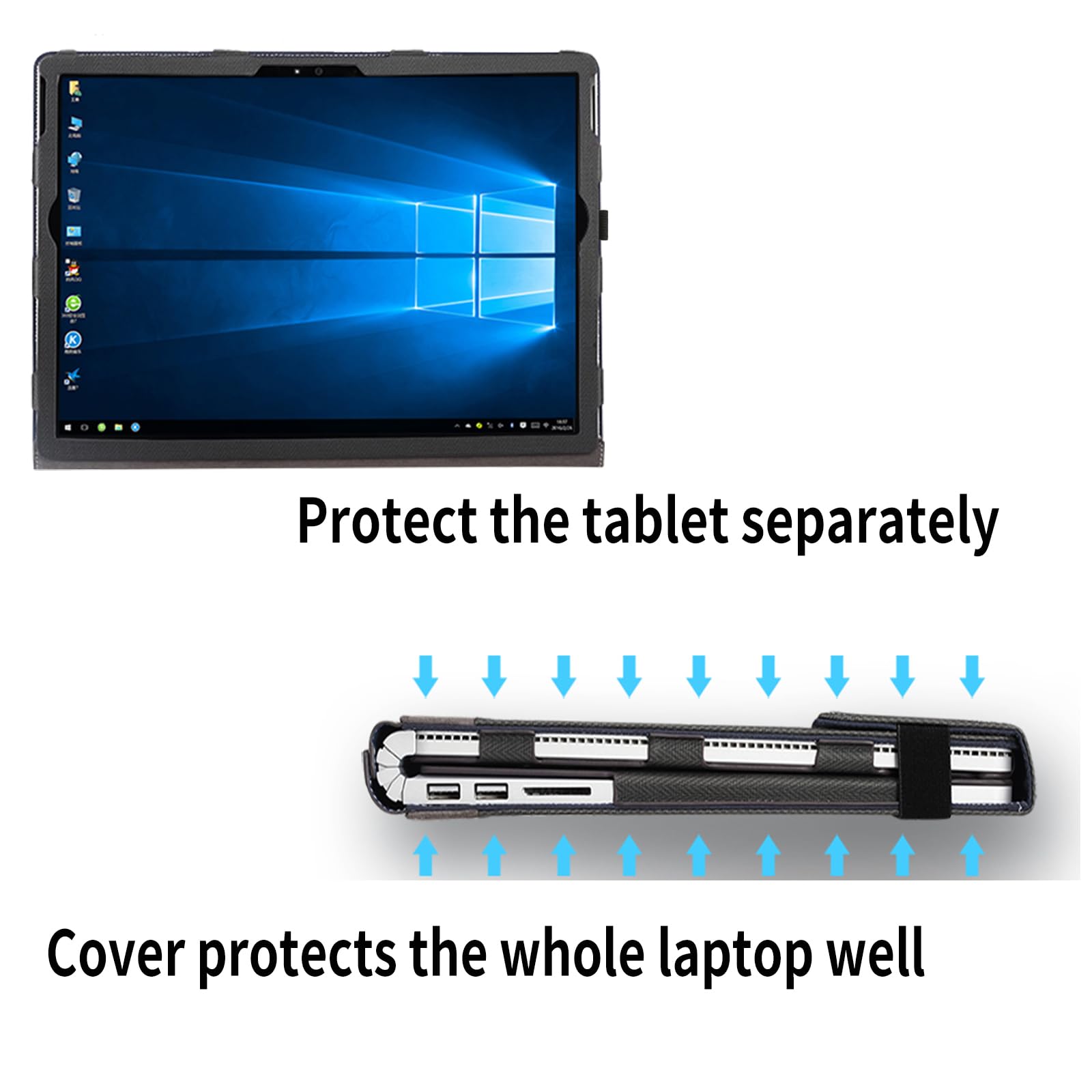Odpinane etui na laptopa do Microsoft Surface Book 3 2 15 cali [inne modele] pokrowiec na tablet PC pokrowiec na notebooka torba na komputer z uchwytem na rysik