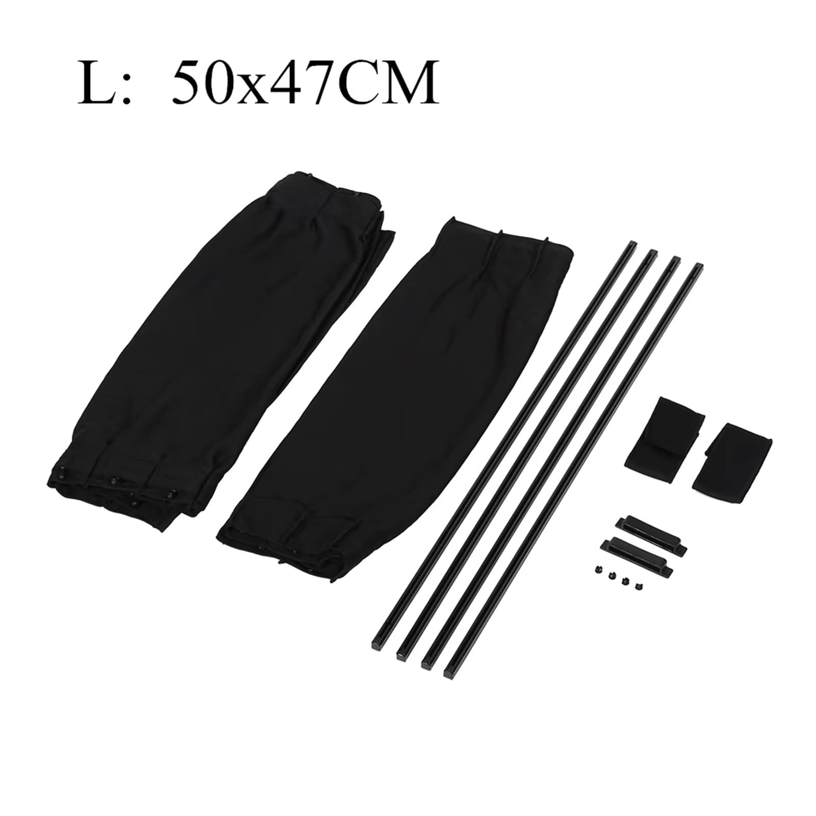 Autoscheiben Sonnenschutz Auto Sonnenschutz Seitenfenster Vorhang Auto Faltbar UV-Schutz Schwarz Reines Tuch Auto Zubehör(Black 50x47cm)