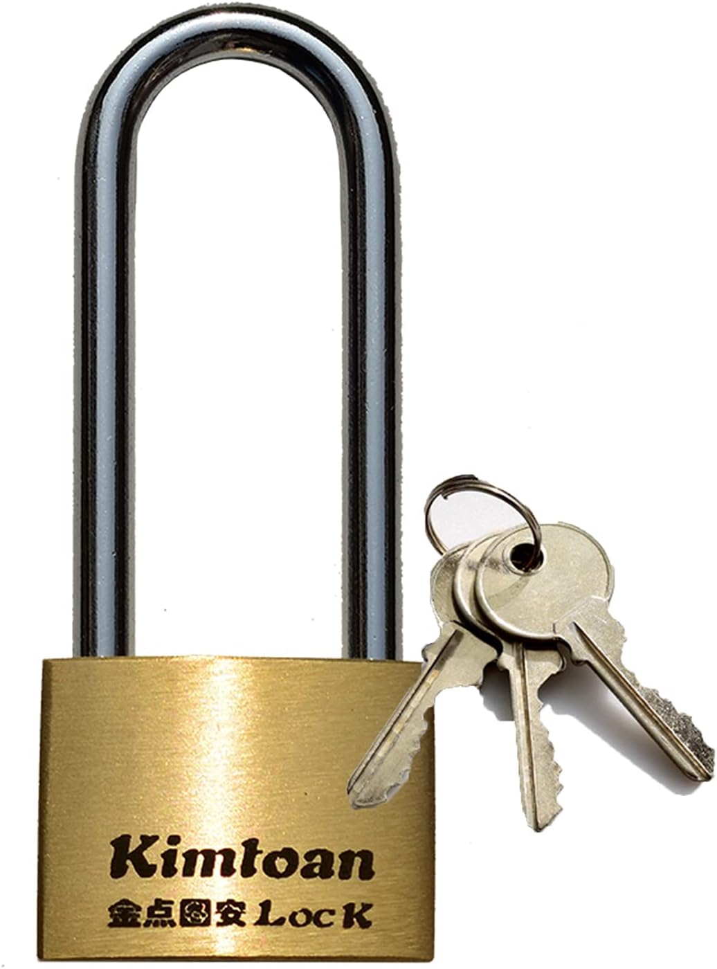 Keyed Padlocks U-Shaped Long Beam Key Padlock, Waterproof and Rustproof Brass Lock, Storage Cabinets for Warehouse Gates (Size : 55x129.7mm)