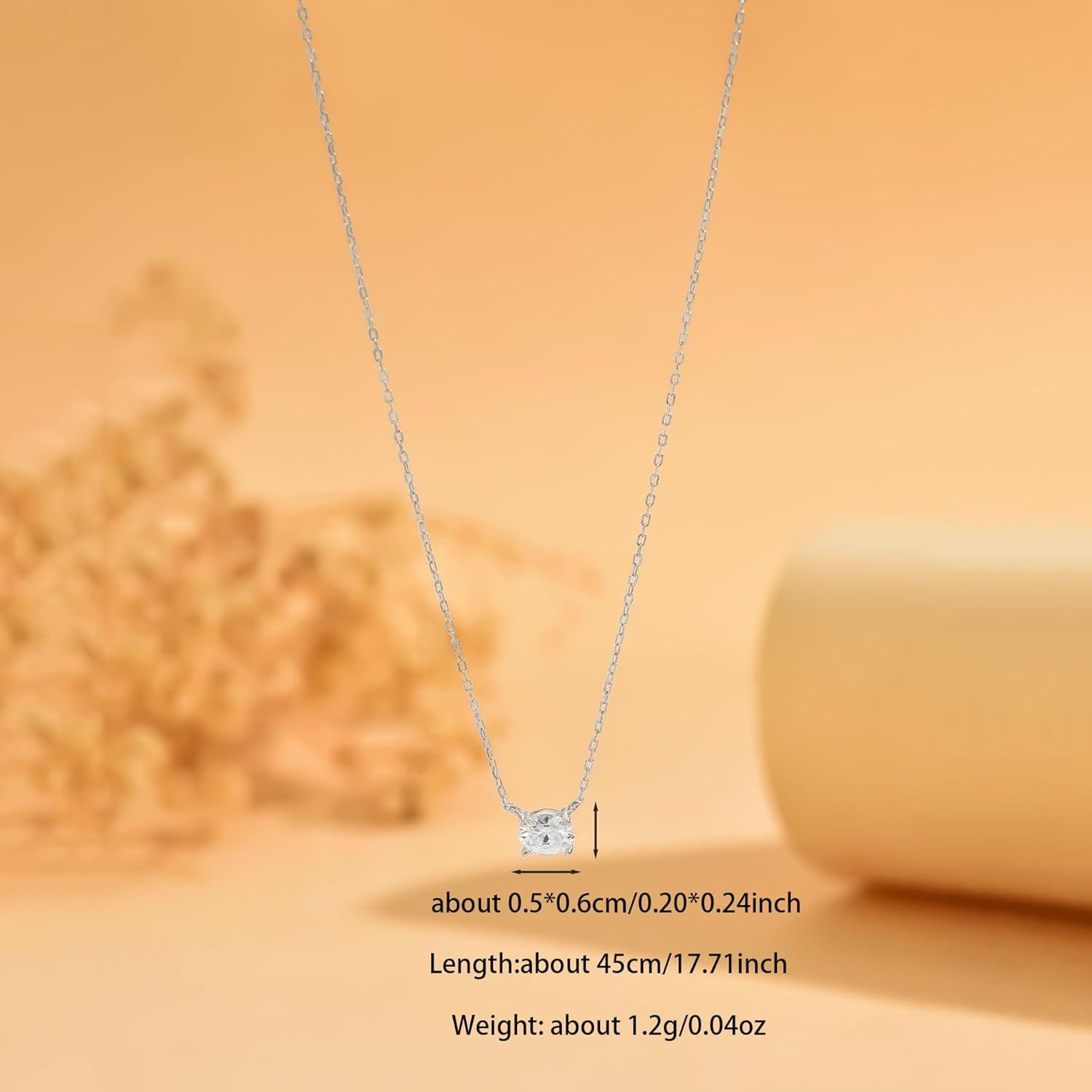 925 Sterling Silver 14K Gold Plated Women's Layered Necklaces for Women, Oval Cubic Zirconia Choker Pendant Charm Best Friend Necklace Chain For women Trendy Dainty Clear CZ Fake Diamond Clover Chain Jewelry Gift Accessories - Image 5