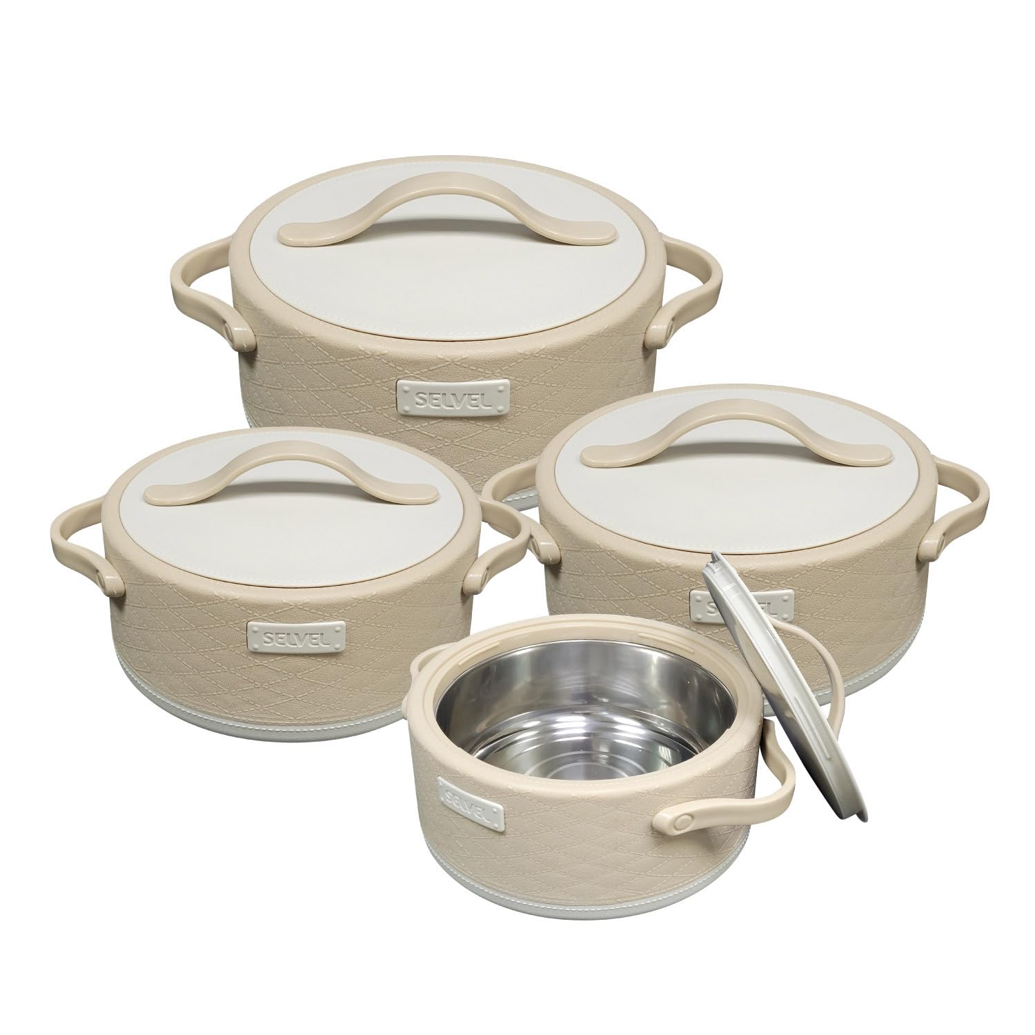 Selvel Atlantic 4-Piece Insulated Hot Pot Set - Elegant Beige