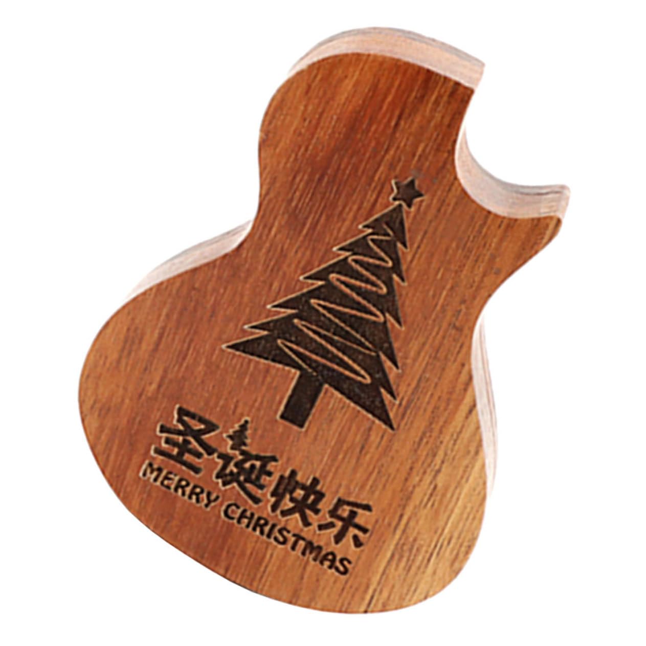 Toyvian 3 sztuki picków gitarowych, kostki, ukulele, uchwyt na gitarę, do wytrychów gitarowych, pojemnik na części gitarowe, i, kostki, akcesoria gitarowe, drewno, Jasnobrązowy3, 9.66X7.27CM,