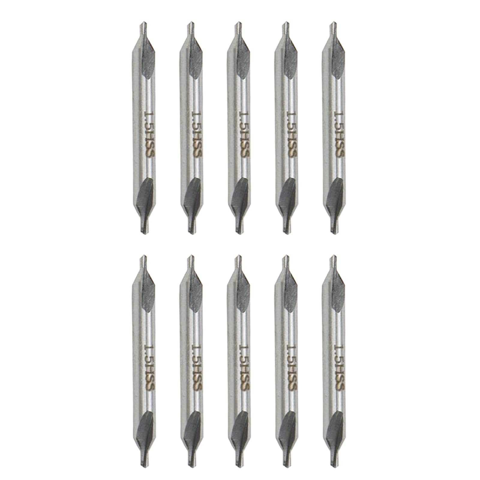 Rannb Center Bits Drill 1.5mm Tip Diameter HSS Center Spotting Drill Bit Countersink Tools for Lathe Metalworking -10pcs
