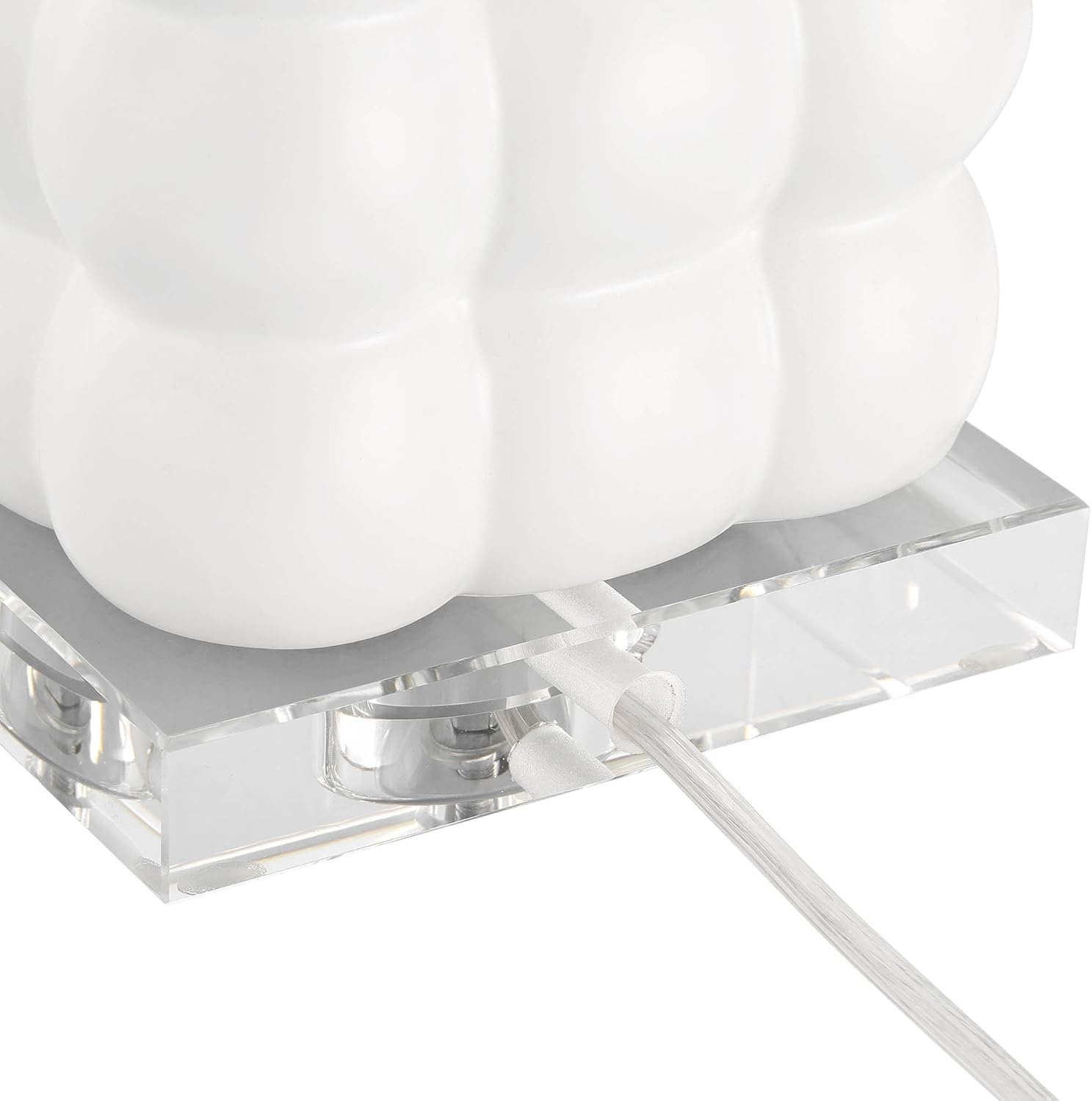 360 Lighting Carrie 28" High Textured Bubble White Ceramic 3-Way Table Lamp