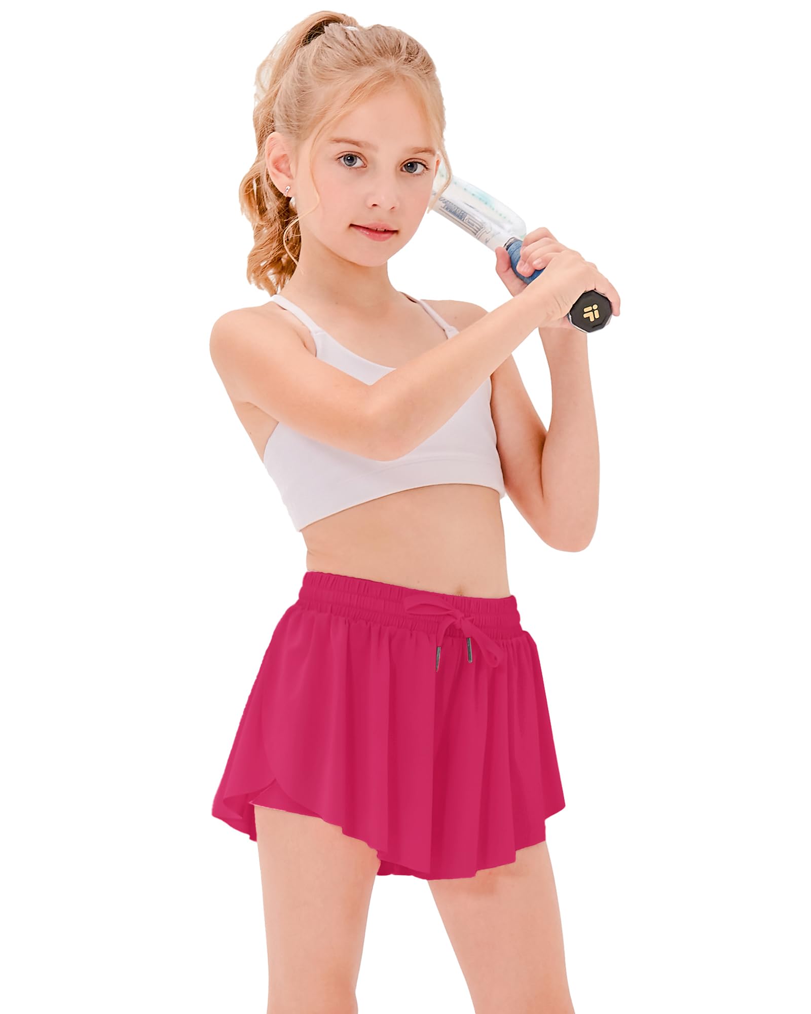 Stelle Girls Butterfly Shorts with Pockets Athletic Running Sports Skirt