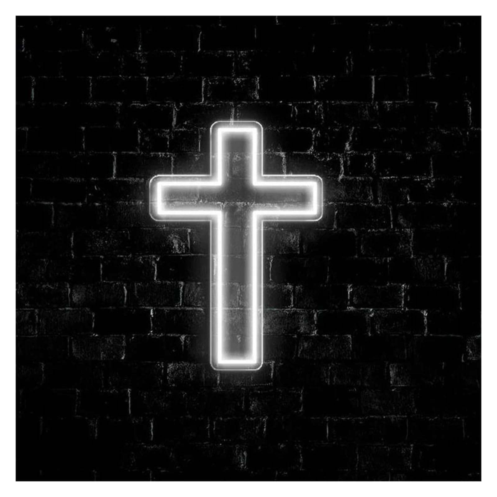 LEMST Signs Lamp USB Powered Cross Neon Signs Home Wall Decor Church Christian Cross Lights(G,22cmx31cm)