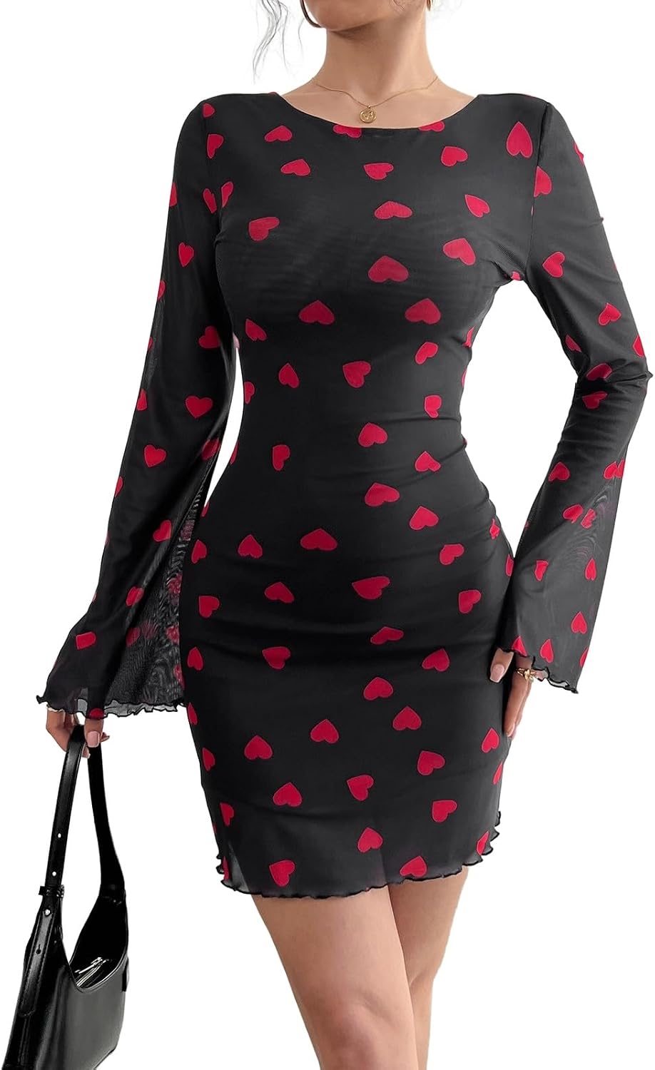 Women's Curved Hem Bodycon Fit Dresses with Round Neck for Casual or Night Out Sleeveless Black Mini Dress Clothing, Shoes & Accessories