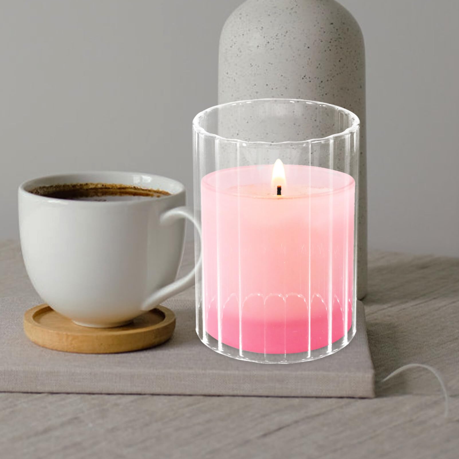 HOLIDYOYO Glass Hurricane Candle Holder, 3pcs Glass Cylinder Candle Holder Chimney Tube Open Ended Candle Shade Clear Chimney Shade Tube Cover for Home