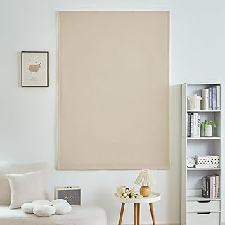 HIMENO 遮光カーテン 小窓 105cm丈 幅50cm カーテン 遮光 1級 遮光率99.99%以上 1枚 遮熱 断熱 保温 防寒 UVカット省エネ 日差し・西日対策 昼夜目隠し マジックテープ式 取付簡単 遮光布 北欧 シンプル おしゃれ 無地 カフェーカーテン シェード 遮光シート 洗える ベージュ